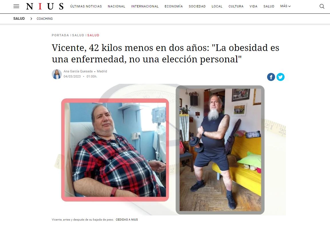 Vicente, 42 kilos menos en 2 años NO HAY EXCUSAS