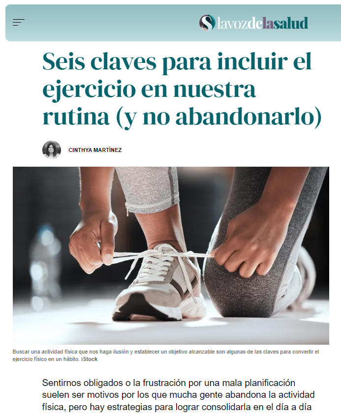 6 claves para mantener la rutina NO HAY EXCUSAS LA VOZ DE LA SALUD